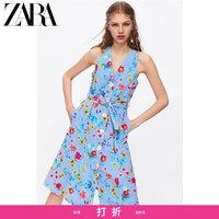 ZARA 02620787330 女装 花朵印花条纹连衣裙