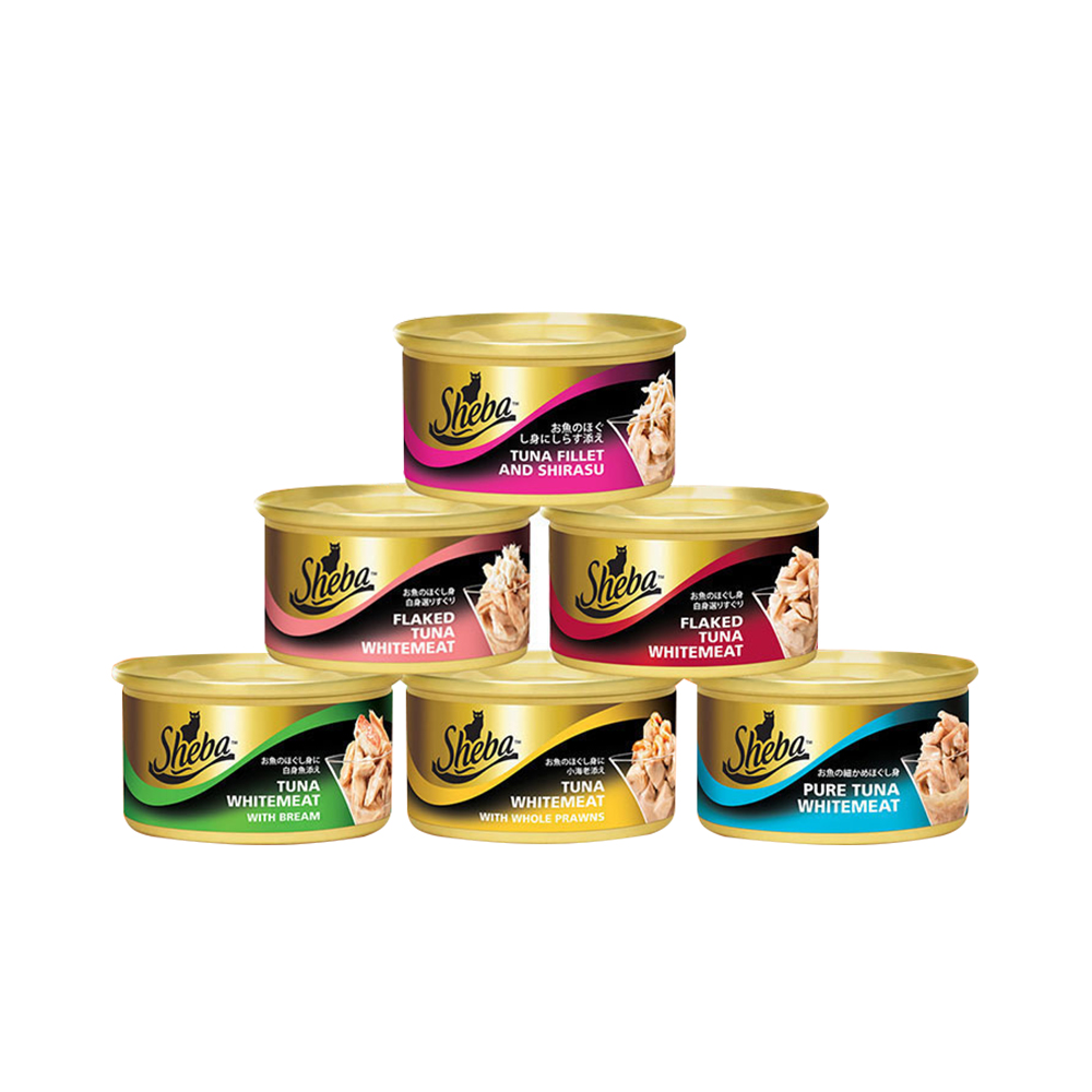 sheba希宝金罐猫罐头进口肉85g单罐猫湿粮成猫零食罐头4件