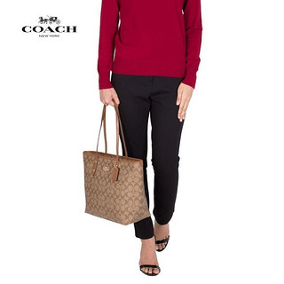 COACH 蔻驰 City Zip Tote系列 女士经典C纹单肩包