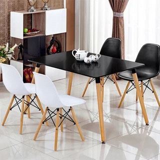 TIMI 天米 现代简约餐桌椅组合 白色 1.4米餐桌+4把伊姆斯椅子