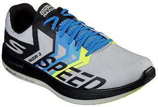SKECHERS 斯凯奇 Skechers GOrun Razor 3 Hyper 男士跑步鞋 (黑色/绿黄色、6.5 M US)