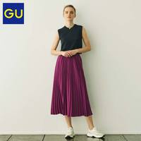 GU 极优 317035 女装百褶中长裙