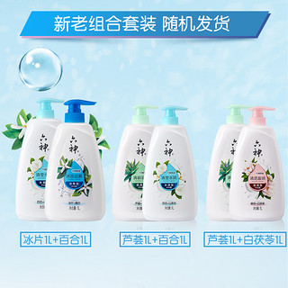 六神 沐浴露 家庭装 共2.5L（1L*2+300ml+100ml*2）