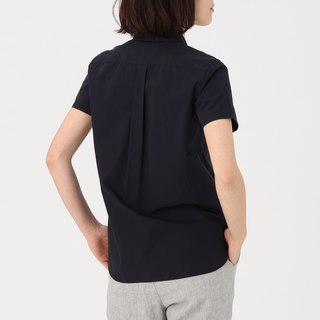 無印良品  無印良品 MUJI 女式平纹短袖衬衫
