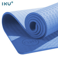 IKU瑜伽垫双人TPE加大加宽加厚防滑儿童舞蹈垫子 183cm*122cm*8mm 蓝色