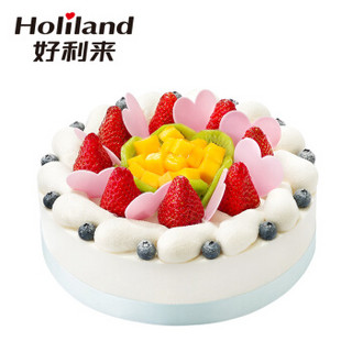 好利来 水果风车25cm玫瑰慕斯+草莓口味生日蛋糕仅限北京订购