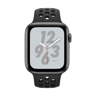 Apple 苹果 Watch系列 Watch Series 4 Nike GPS+蜂窝款 智能手表 44mm 深空灰 黑色硅胶表带 16GB（ECG、GPS、北斗、扬声器、温度计）