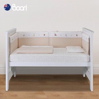 Boori 潘尼尔婴儿床 实木儿童床澳洲进口南洋杉多功能婴儿床宝宝拼接大床 B-PICBD 杏仁色