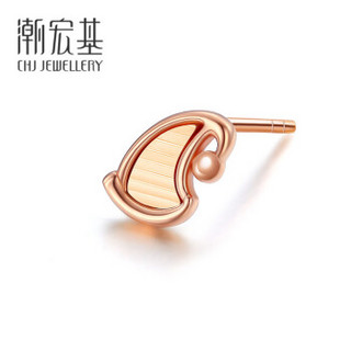 潮宏基 CHJ JEWELLERY FUN趣星星帽子铃铛 18K金彩金单只耳钉 EEK30007935 圣诞帽单只耳钉