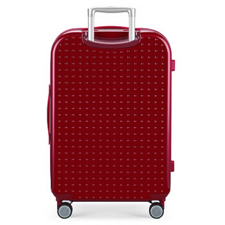 稻草人(MEXICAN)拉杆箱男女 24英寸大容量行李箱 亮面波点设计时尚旅行箱 万向轮静音密码箱 红色
