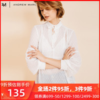 ANDREW MARC 女士雪纺波点衬衫