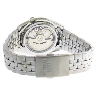 SEIKO 精工 5系列 SNK361K1 男士机械手表 36mm 黑盘 银色不锈钢表带 圆形