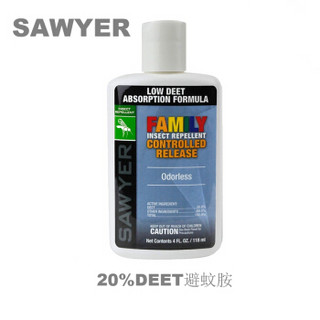 现货美国索耶Sawyer驱蚊含20%DEET避蚊胺派卡瑞sawyer驱蚊乳液防虫118mlHARNN 一瓶