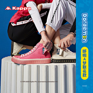Kappa卡帕串标哆啦A梦联名情侣男女运动板鞋魔术贴休闲高帮帆布鞋