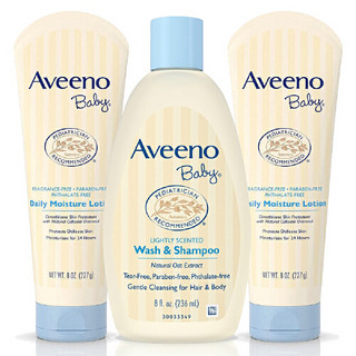  Aveeno 艾维诺 婴儿天然燕麦润肤乳 226g+燕麦无泪洗发沐浴露 236ml*2 