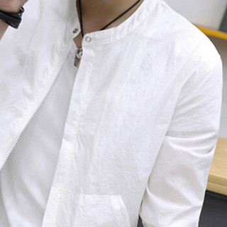 俞兆林（YUZHAOLIN）防晒衣 男士时尚休闲立领修身薄款夹克2021-785白色M