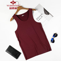 俞兆林（YUZHAOLIN）背心 男士简约冰丝无痕速干无袖薄款打底衫背心B260-T017酒红色M