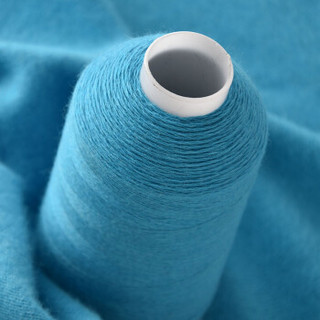 依尚 毛线 羊绒线 26/2中粗线 手编机织均可 婴儿宝宝毛线 围巾线M02 湖蓝色