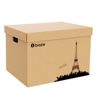 毕亚兹 搬家纸箱子有扣手天地盖收纳盒39*28*27(5个装)  贵重物品精品收纳箱 储物整理公司存储包装盒ZX-04