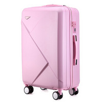 爱路思AIRCROSS 24英寸 韩版钻石切割拉杆箱时尚拉链款行李箱万向轮旅行箱密码箱JZDS粉色