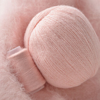 牧心 羊绒线 长毛毛线 14/2中粗线 手编机织均可 婴儿宝宝毛线 围巾线Z06 浅粉色