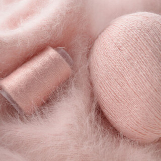 牧心 羊绒线 长毛毛线 14/2中粗线 手编机织均可 婴儿宝宝毛线 围巾线Z06 浅粉色