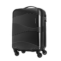 KAMILIANT 卡米龙万向轮拉杆箱箱子密码箱瀑布水花纹简约行李箱女旅行箱男DY8*09001黑色20英寸登机箱