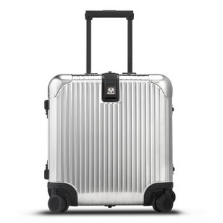 利马赫（LIEMOCH）行李箱拉杆箱登机箱英皇OQO系列AIR款 智能报警防盗不锈钢旅行箱 18英寸 星辉银