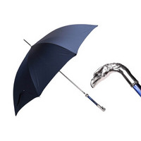 Pasotti 葩莎帝 男士奢华系列蓝色条纹聚酯纤维仿古银色老鹰手杖式自开伞雨伞遮阳伞 MLX16