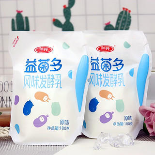 三元益菌多酸奶生牛乳发酵益生菌180g12儿童早无添加方便袋整箱