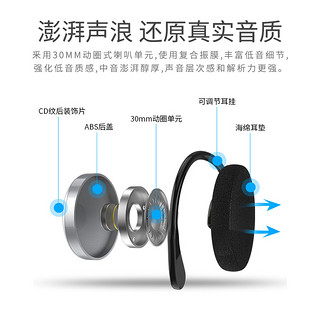2.5米长线电脑耳机挂耳式运动跑步电脑手机线控耳麦头戴耳挂式耳机不伤耳游戏K歌直播黑通用台式笔记本男女生