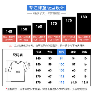 hoo男童短袖t恤2020年夏季中大童加肥加大潮流上衣儿童大码童装薄