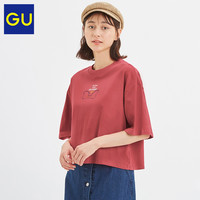 GU极优女装短款T恤5分袖Disney迪士尼经典角色小飞象联名款322485