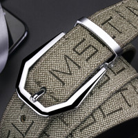 马莎兰缇(MashaLanti) 商务男士皮带休闲男款针扣腰带潮流男裤带 PZ027银色