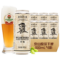 泰山原浆啤酒 干啤500ml 6听 易拉罐装啤酒整箱