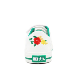 回力（Warrior）童鞋透气单网轻便男女童学生板鞋网鞋 WZ19-817 白绿 36
