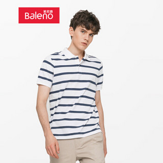 班尼路（Baleno）POLO衫男 2019年春夏弹力防菌休闲短袖上衣男 88901153 01W XXL