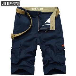 吉普男装JEEP SPIRIT 运动短裤男户外休闲薄款五分直筒短裤 CXP0222 深蓝色42