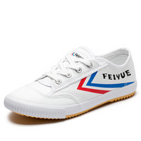 feiyue/飞跃 飞跃帆布鞋少林魂经典升级款田径鞋硫化鞋男女情侣小白鞋 331白红蓝 36