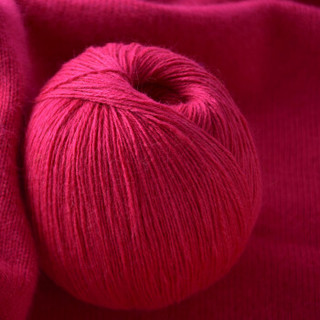 牧心 羊绒线毛线 21/3中粗线 手编机织均可 婴儿宝宝毛线 围巾线Z04 中玫红