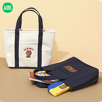LINE FRIENDS UNIVERSITY系列 布朗熊便携手拎包 野餐包便当包