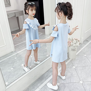 女童连衣裙2020新款韩版洋气中大童儿童装夏装小女孩夏季纯棉裙子