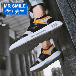 微笑先生（MR SMILE）运动休闲学生韩版潮流百搭嘻哈男板鞋黑色39