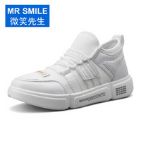 微笑先生（MR SMILE）运动休闲学生韩版潮流百搭嘻哈男板鞋白色40