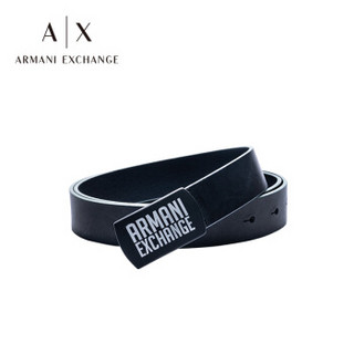 ARMANI EXCHANGE 奢侈品男士简约商务金属logo时尚腰带 951073-8P064 BLACK-00020 38