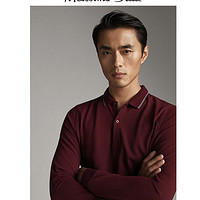 Massimo Dutti 00701350606-28 男装棉质长袖 POLO 衫上衣