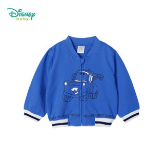 迪士尼（Disney）春季男童卡通印花休闲帅气罗纹衣摆长袖前开卫衣外套191S1077 深蓝 24个月/身高90cm