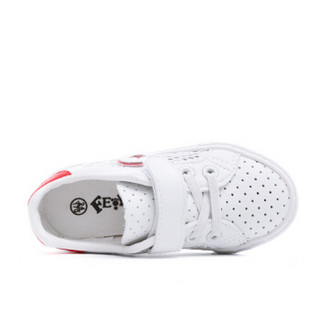 飞耀（FEIYAO）儿童网鞋男童女童休闲鞋 韩版超纤小白鞋A-1001 白红 36
