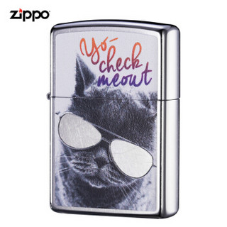 美国进口 之宝（zippo） 防风煤油打火机不含油 29619猫之注目 品牌直供原装正版
