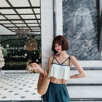 亦美珊 YI MEI SHAN连体泳衣女2019新款时尚显瘦性感泡温泉款游泳衣 女保守遮肚连体 YMS199152 米白色 M